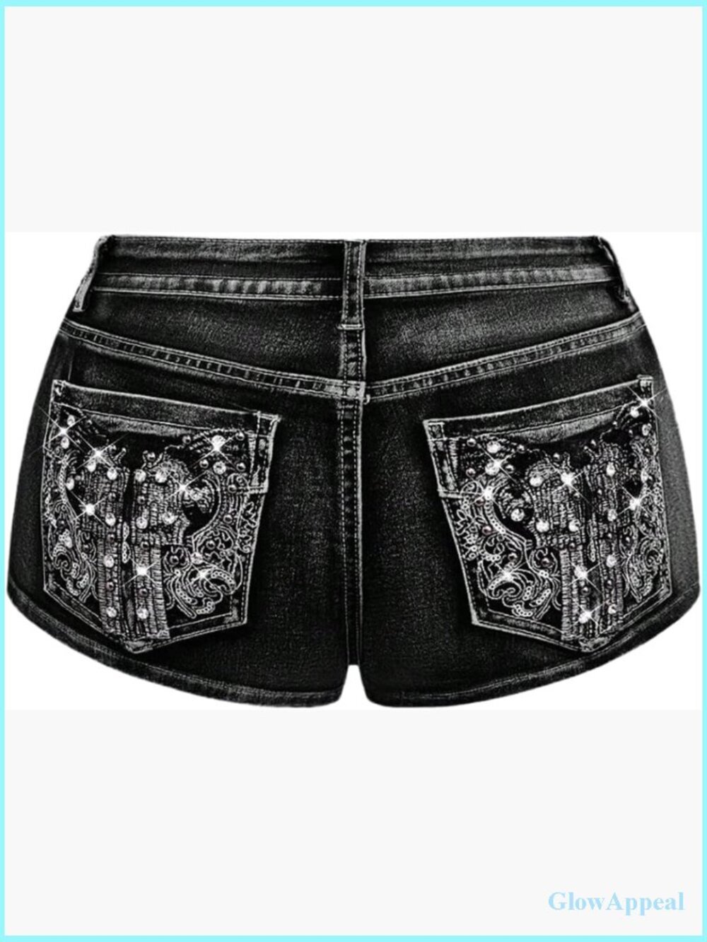 Y2k Sparkly Denim Shorts Music Festival Rave Outfit